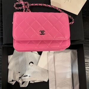 Chanel Pink Quilted Crossbody Bag